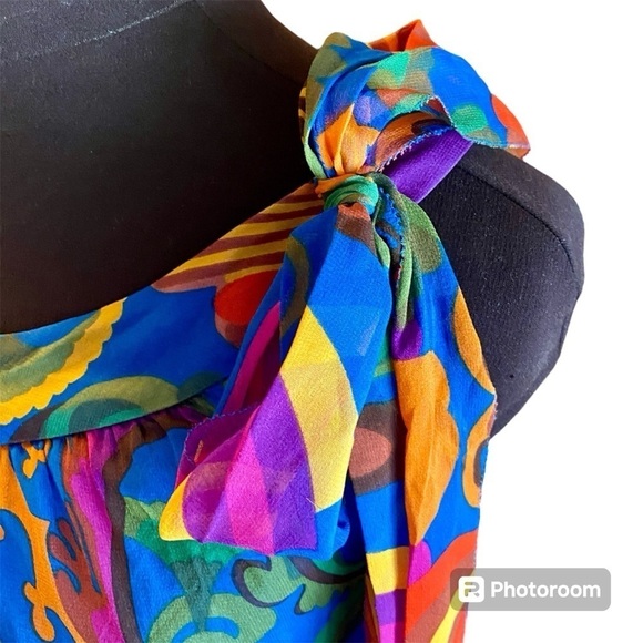 Banana Republic X Trina Turk Coachella Floral Silk One Shoulder Dress, size 0 - Picture 5 of 14